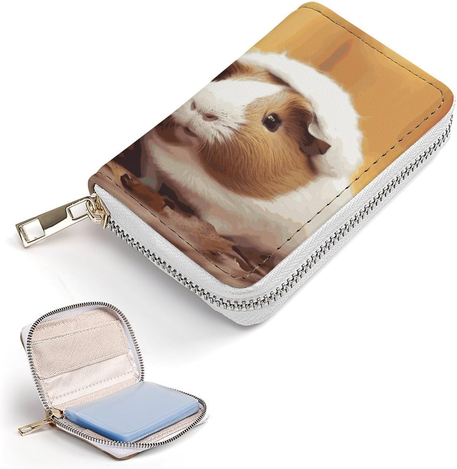 Cute Guinea Pigs Card Holder RFID Blocking,Credit Card Wallet for Women And Men,Card Case Organizer Bag with Zipper
