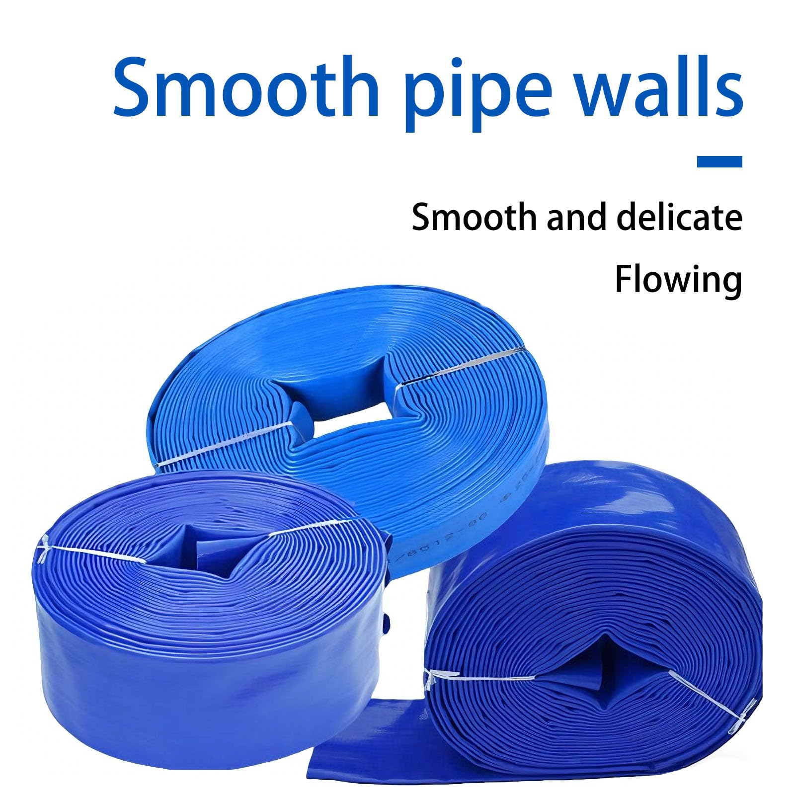 Manguera Plana de Drenaje, Manguera de Descarga Layflat for tamaños múltiples irrigación Bomba Agua Estanque(50m,3.5-Inch)