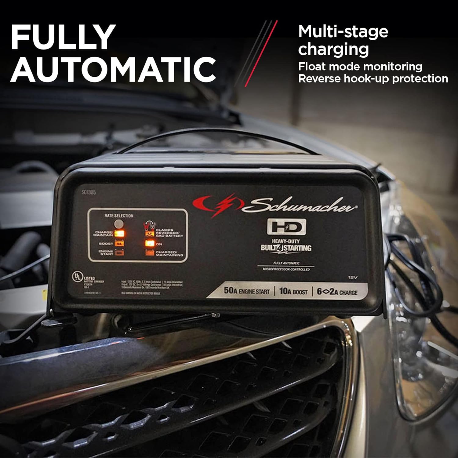 Schumacher SC1305 Battery Charger, Engine Starter, Boost Maintainer, and Auto Desulfator - 50 Amp/10 Amp, 12V - For Cars, Trucks, SUVs, and RVs : Everything Else