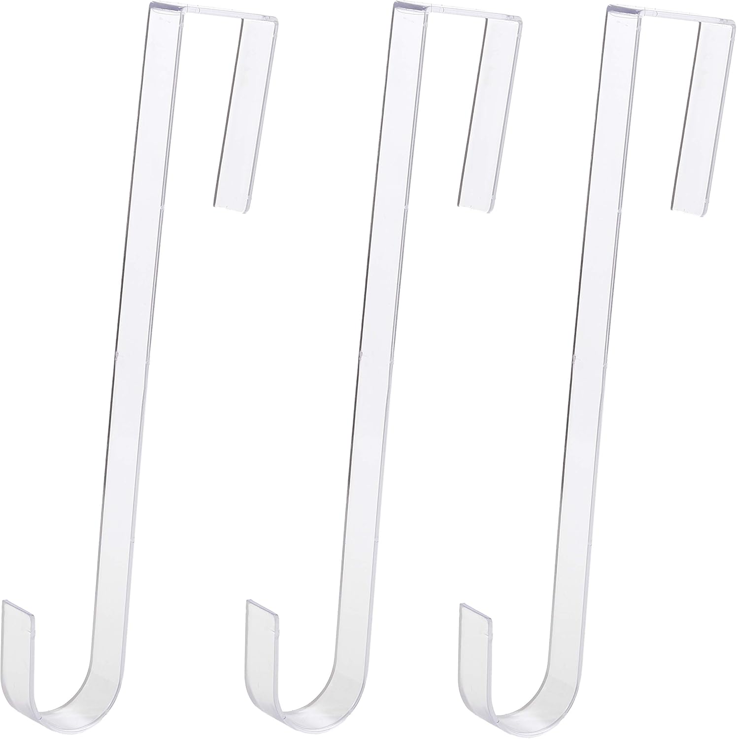 Non Scratch, 100% Clear 12In Xmas Wreath Hanger 3 Pk. Best Long Hooks for Indoor or Outdoor Holiday Home Decor. Slim Christmas Wreaths Holders Hang Fall Halloween Decorations Over Front or Storm Door. : Home & Kitchen