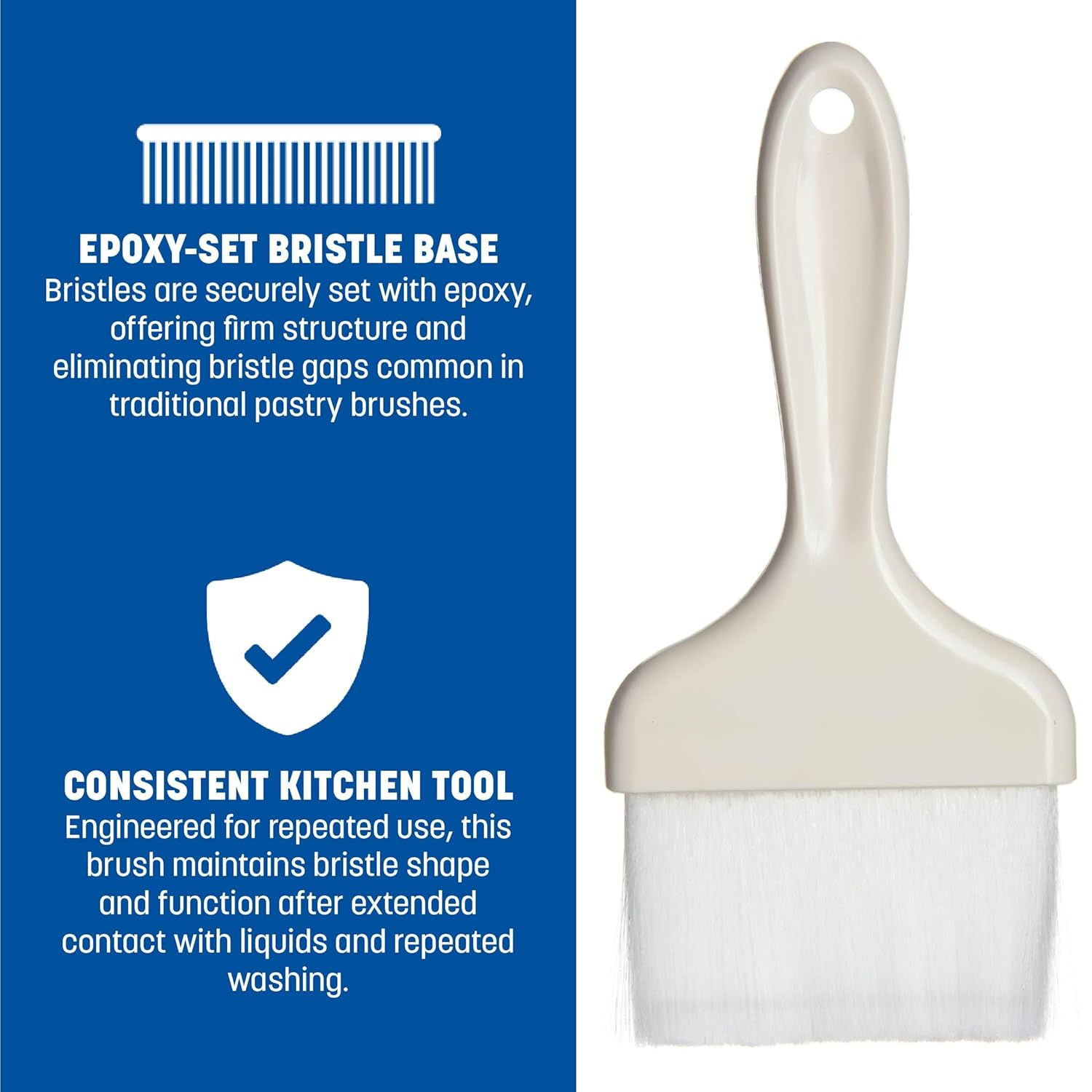 Carlisle FoodService Products 4039302 White 4" Galaxy Pastry Brush with Plastic Handle (Case of 12)