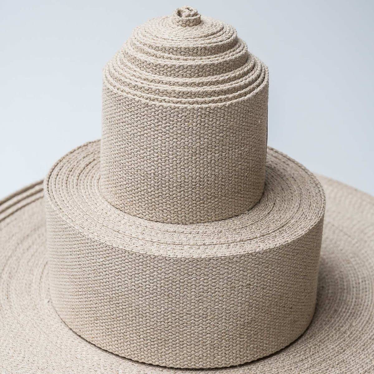 Hempiness Beige Organic Hemp Webbing | Strong Durable Natural Textiles For Upholstery, Bag Straps, Belts, Tie Downs (3Inch/7.5Cm)