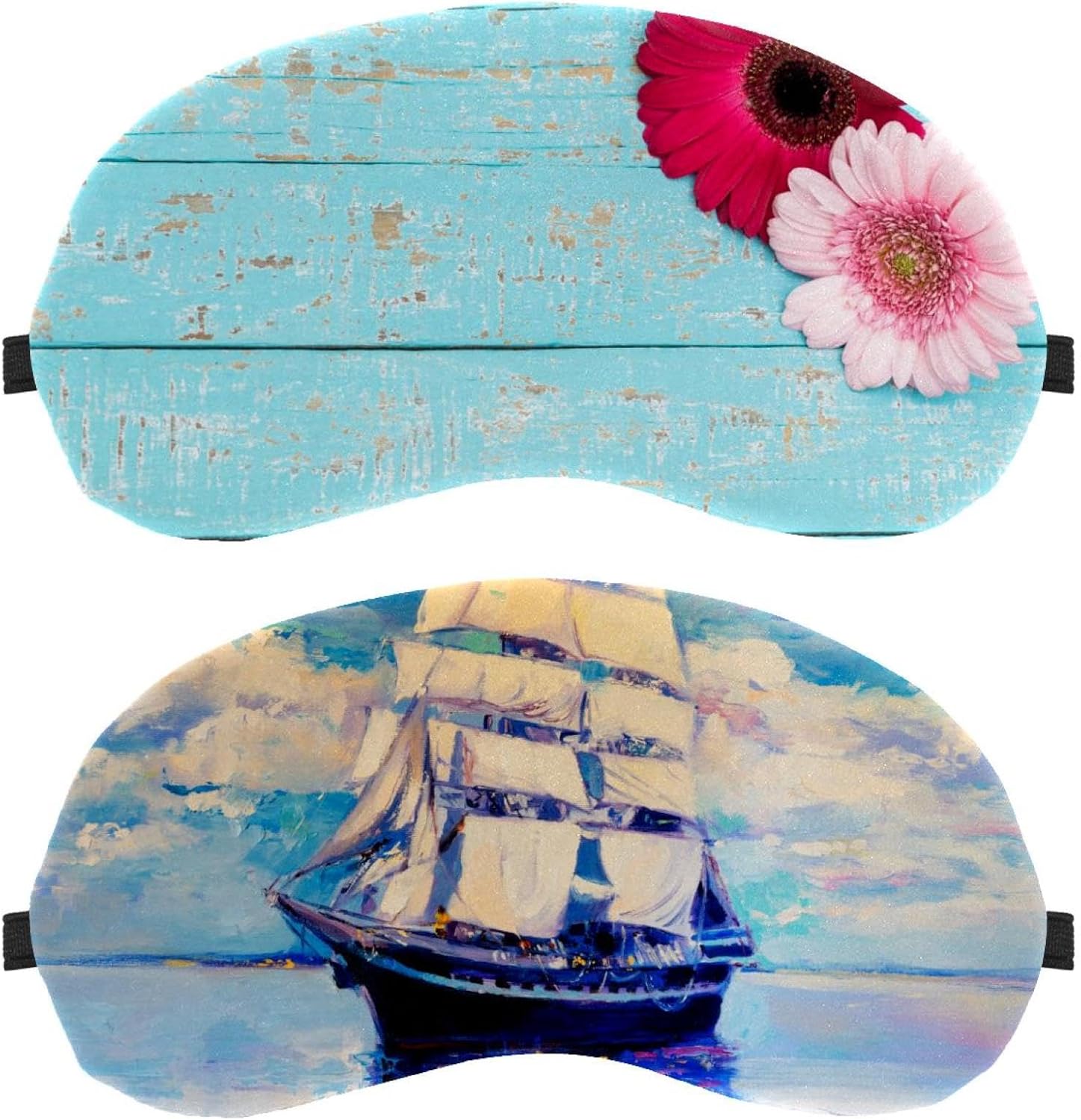 Confezione da 2 Ship Sea è una bellissima maschera per gli occhi per dormire, dormire, morbida copertura per gli occhi per viaggi, pisolini, aereo, blocco della luce