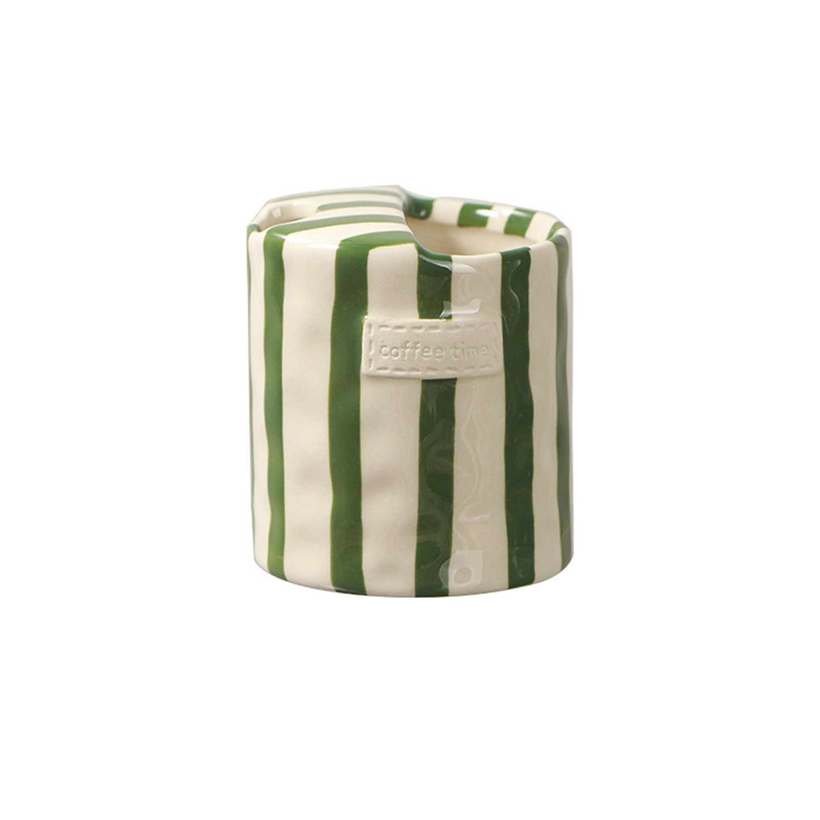 Taza espresso de cerámica estilo italiano verde miniatura 7