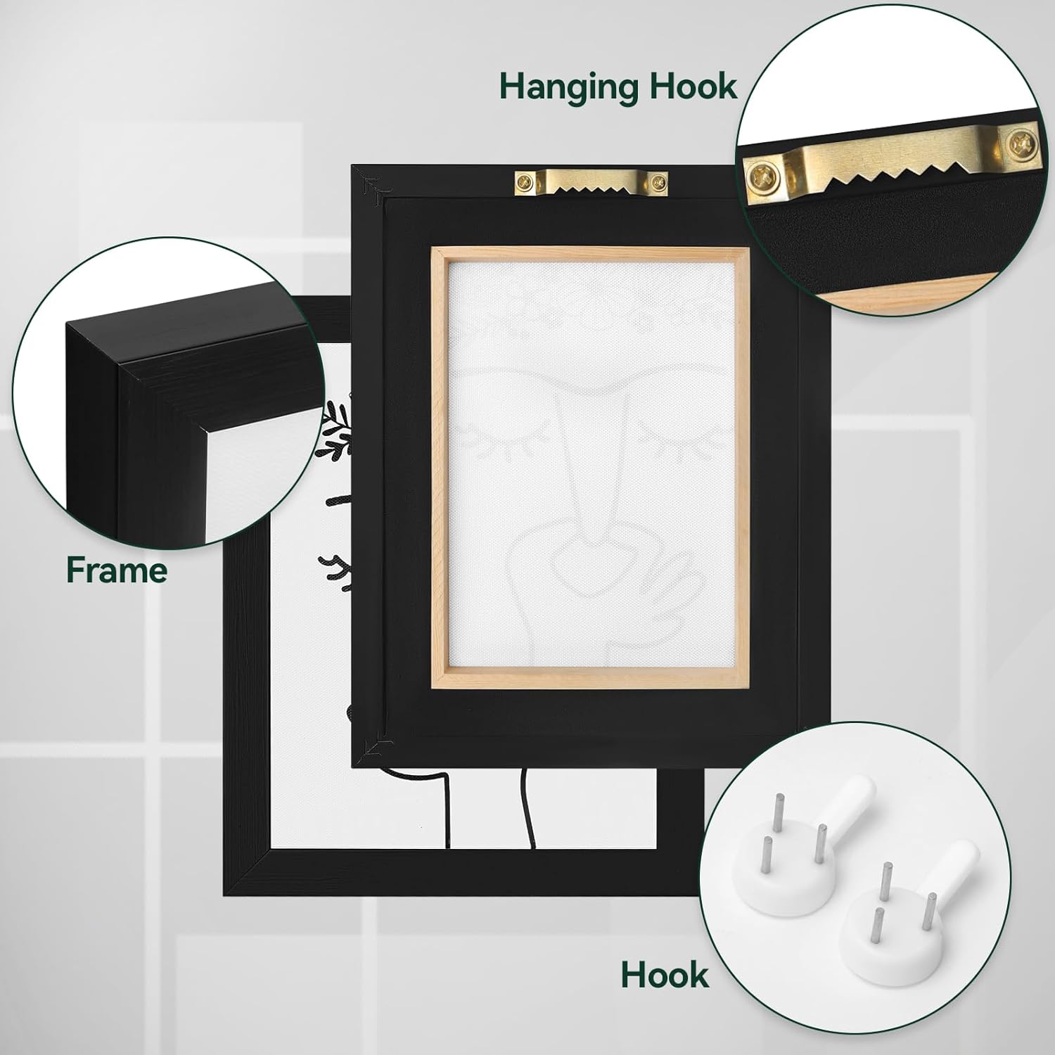 bakbrand Bathroom Wall Art Black and White Framed Wall Decor Minimalist Modern Canvas Print Humorous Picture Print Painting for Toilet (AA2, Black, 8W x 10L) - Image 3