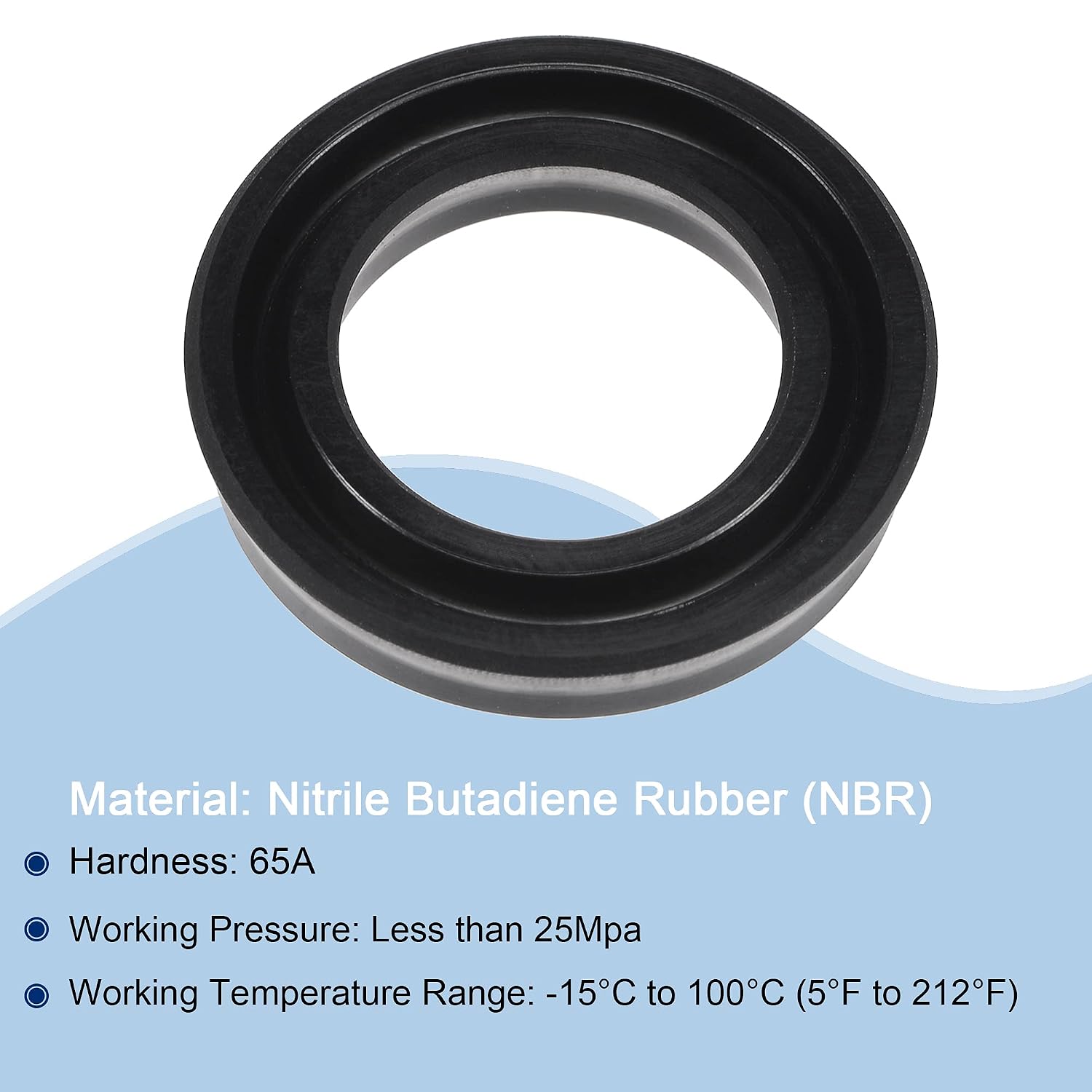 MECCANIXITY USH Radial Shaft Seal 16mm ID x 24mm OD x 5mm Width Nitrile Rubber Oil Seal, Black
