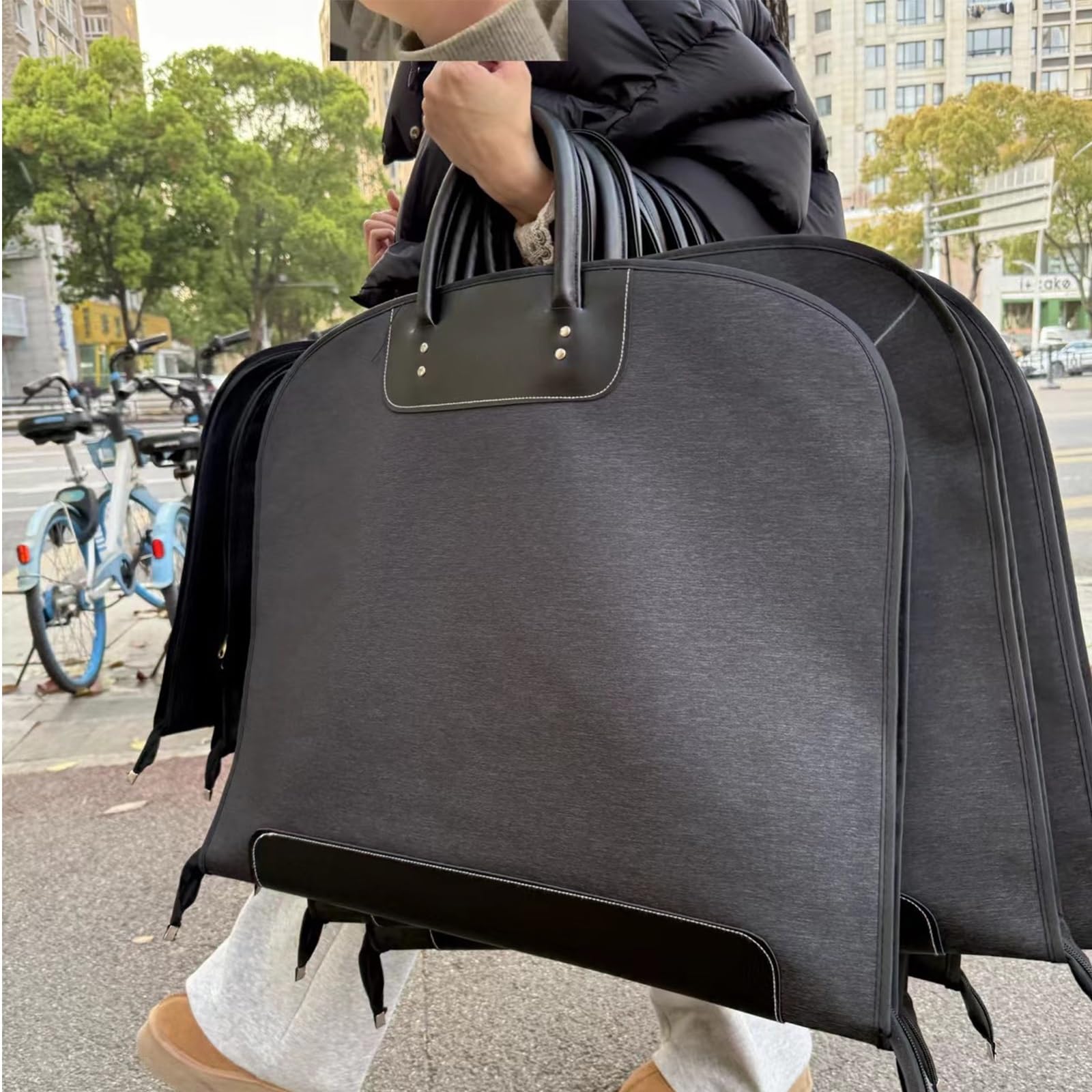 Fundas Traje Bolsas para Guardar Ropa, Fabricadas Tejido Nailon Asa de Transporte, Perfectas para Trajes, Gabardinas Ropa de Gala