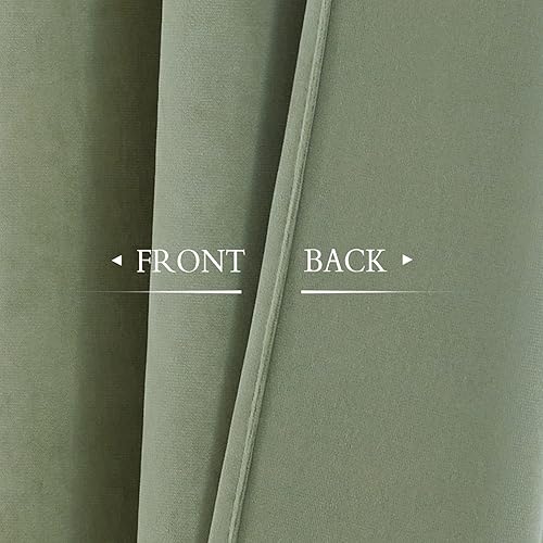 Miniatura 5 de StangH Cortinas de terciopelo verde salvia de 62 x 96 pulgadas, telón de fondo de decoración de Navidad para fiestas, cortinas verdes súper suaves