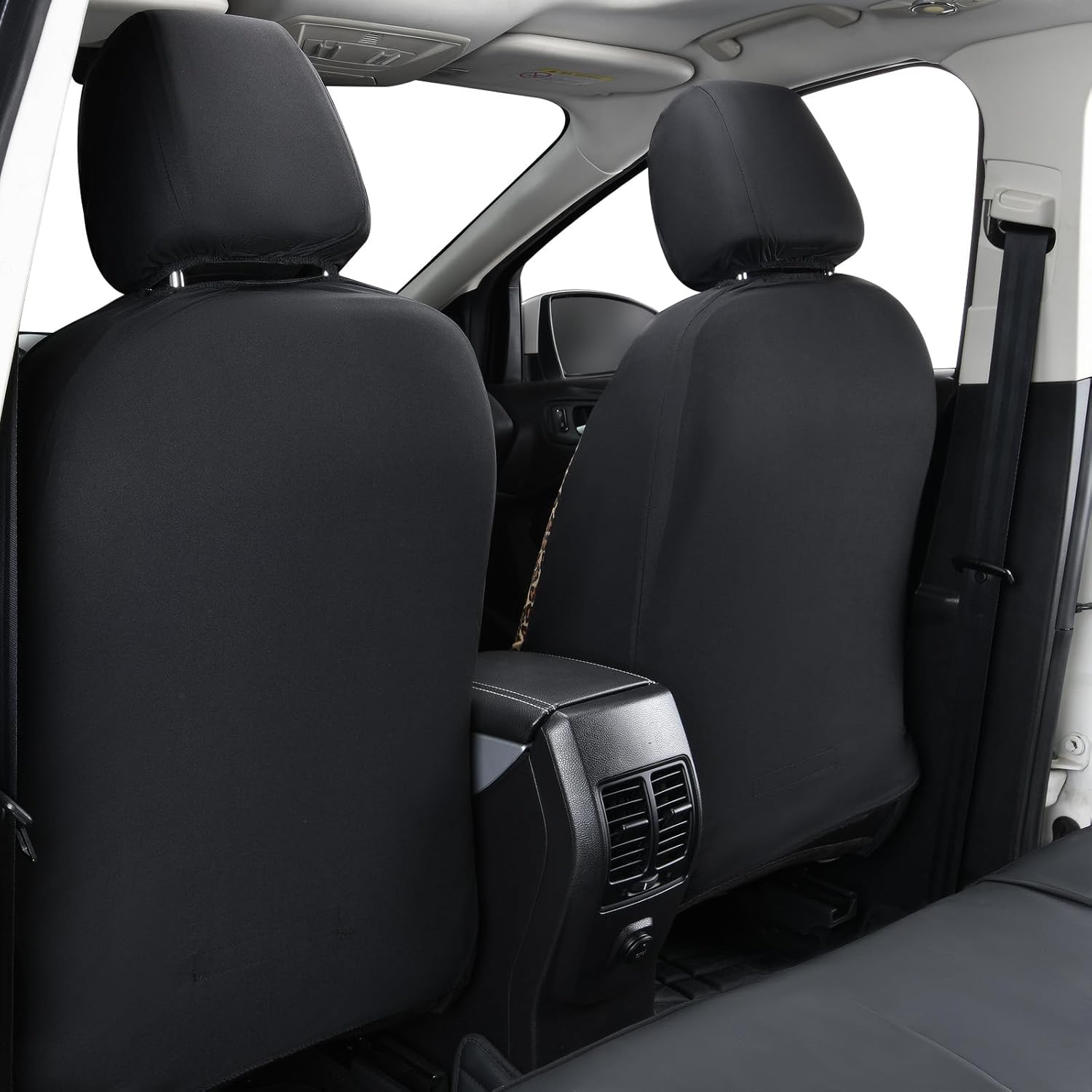 Flying Banner Butterfly car seat Covers ful Set Fashion Universal Lady Woman Female Rear Bench Split Colorized (Full Set - Faux Leather, Leopard Brown)