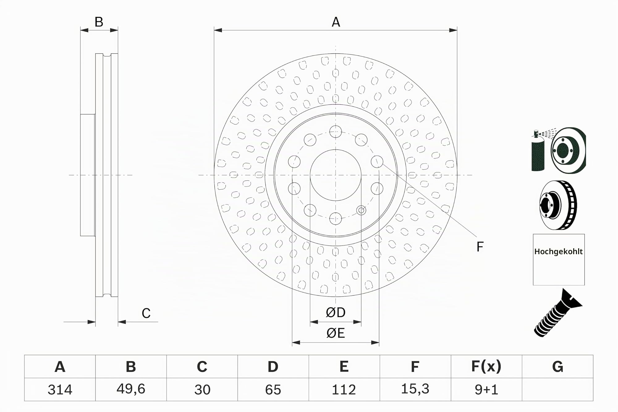 BOSCH 0 986 479 735 Bremsscheiben | Massive Bremsscheibe - ECE-R90-zertifiziert - lange Lebensdauer, moderner Korrosionsschutz