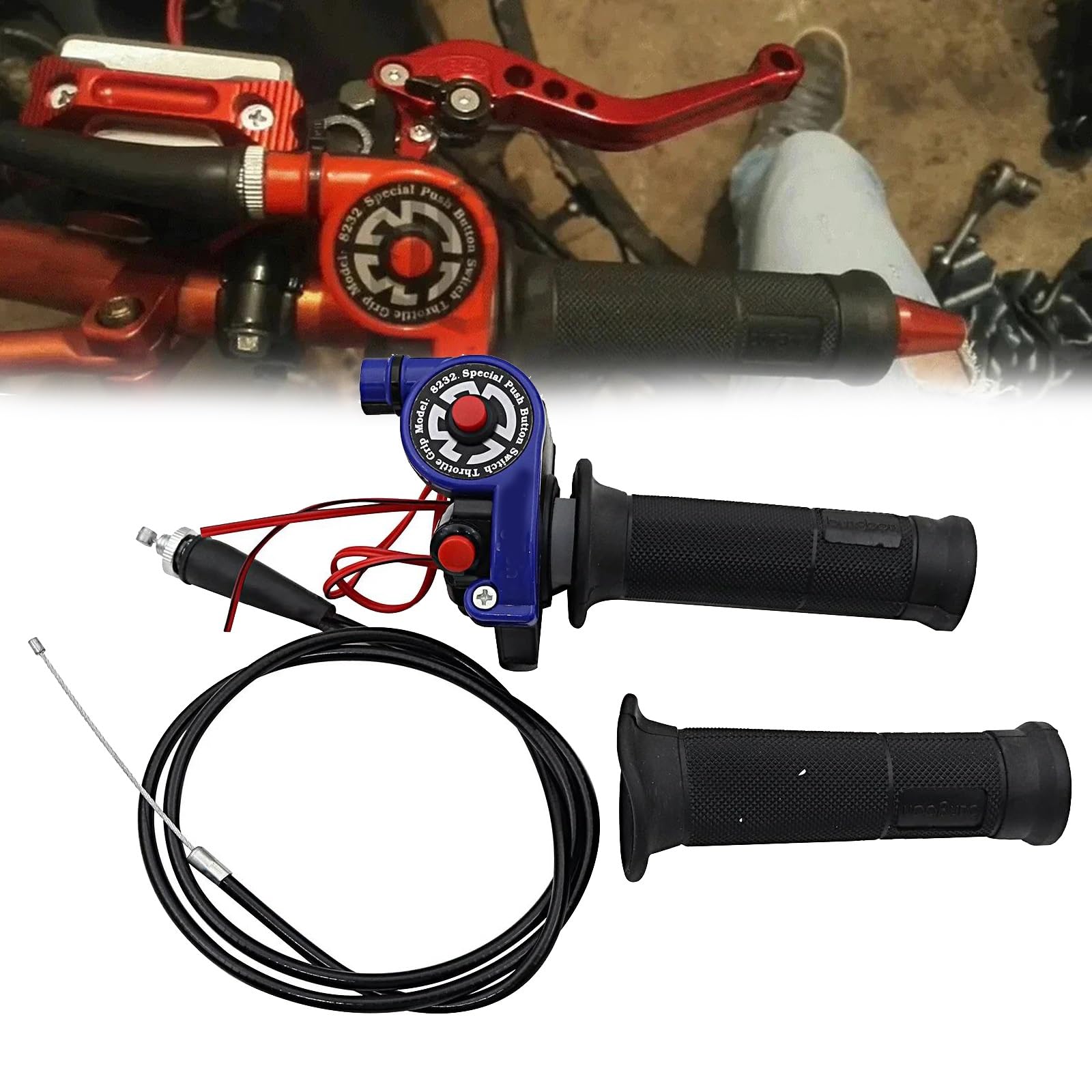 Poignée d'accélérateur moto sensible et son câble robuste 1100 mm universel GY6 Kayo