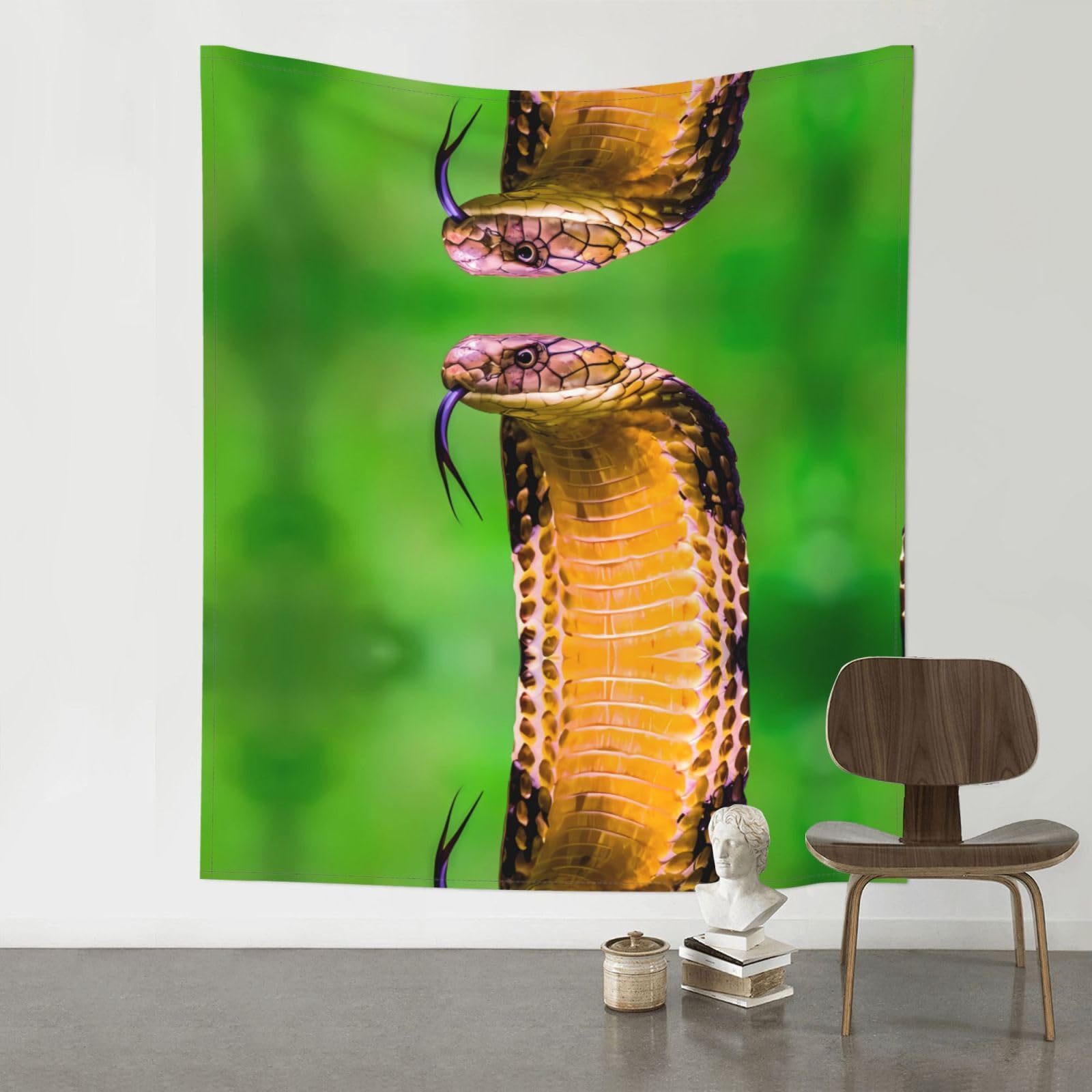 YYHWHJDE Cobra Snake Prints 60x51in Wall Tapestry – High-Grade Polyester Throw for Dorm, Beach & Home Decor
