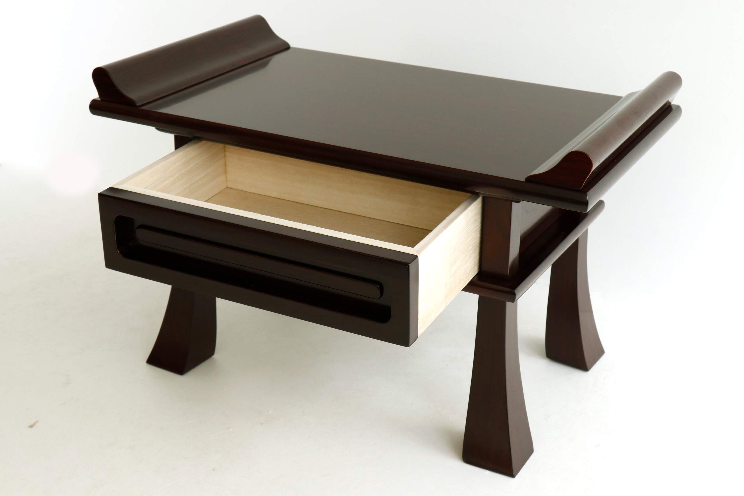 Amazon｜やまこう 経机 □ 唐木風 紫檀調 □ 便利な引出付 □ 供物台