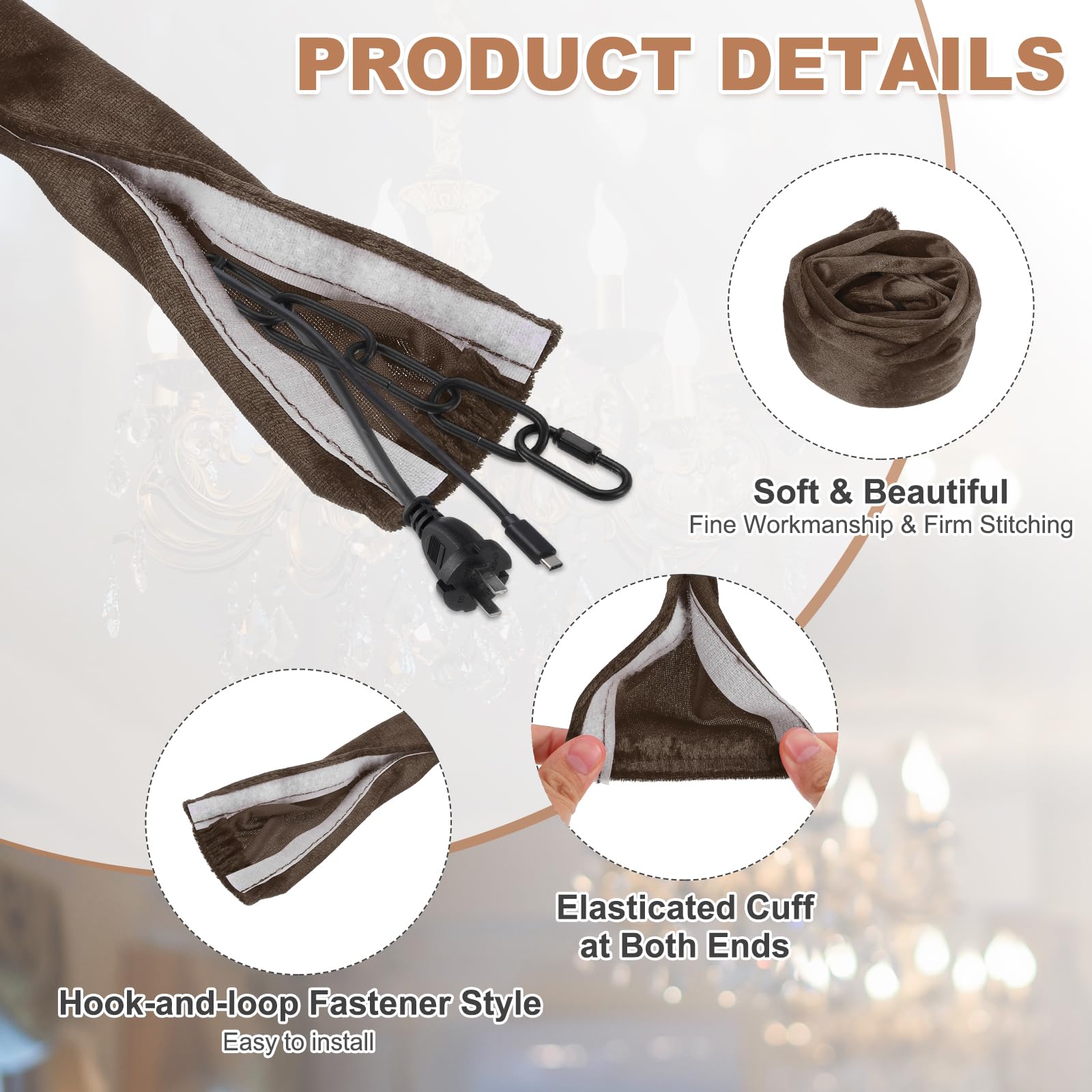 PATIKIL 3.3ft Chandelier Chain Cord Cover - Image 3