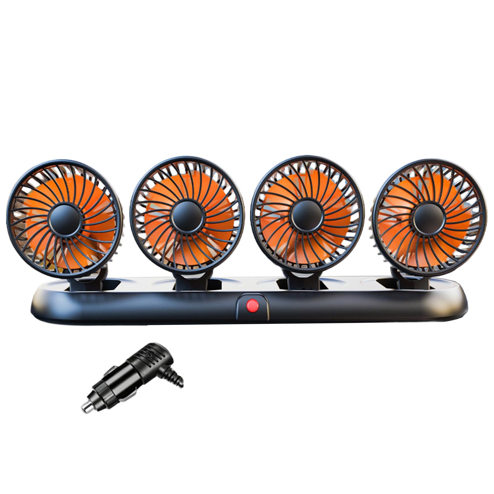 Qusinfc Multifunctional USB 4 Head Fan Trunk Cooling Fan Texture for Vehicles with Expandable Base and Quiet Motor Foldable Car Cooling