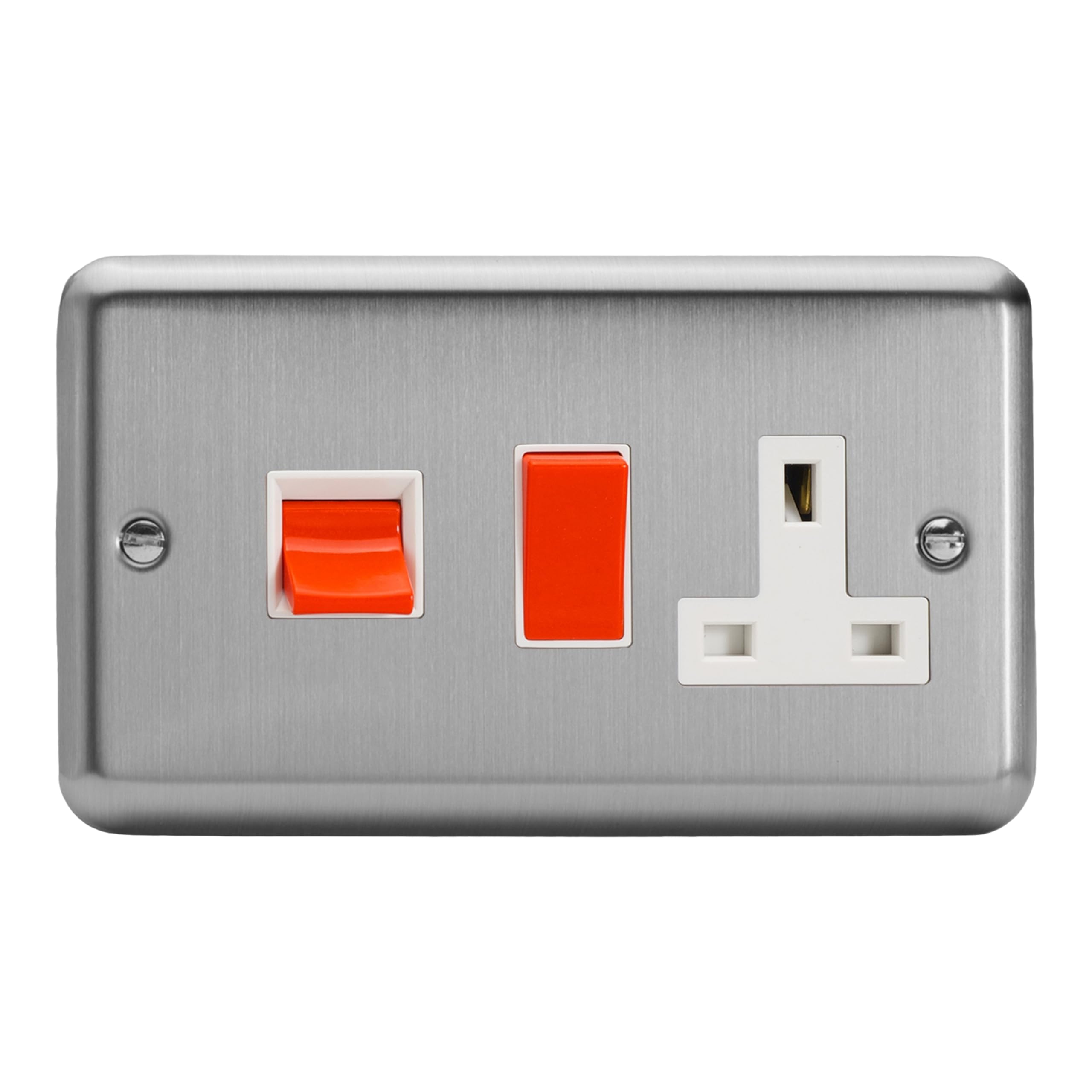 Varilight - 45A Cooker Panel (with 13A Switched Socket) Matt Chrome - XS45PW