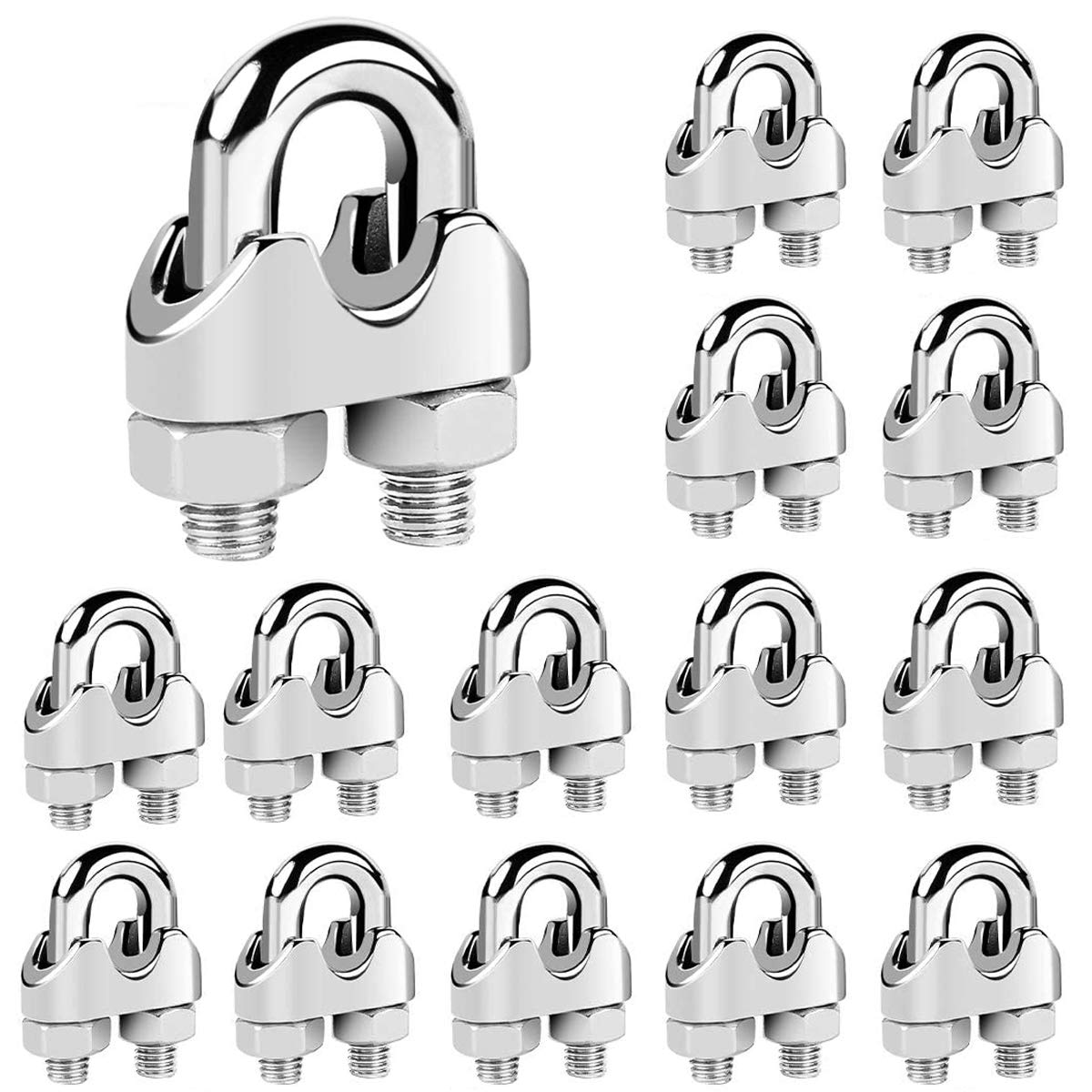 10 Morsetti Per Fune In Acciaio Inox 4mm + 10 Moschettoni - Per Cavi, Recinzioni, Fai Da Te E Lavori - Foto 8