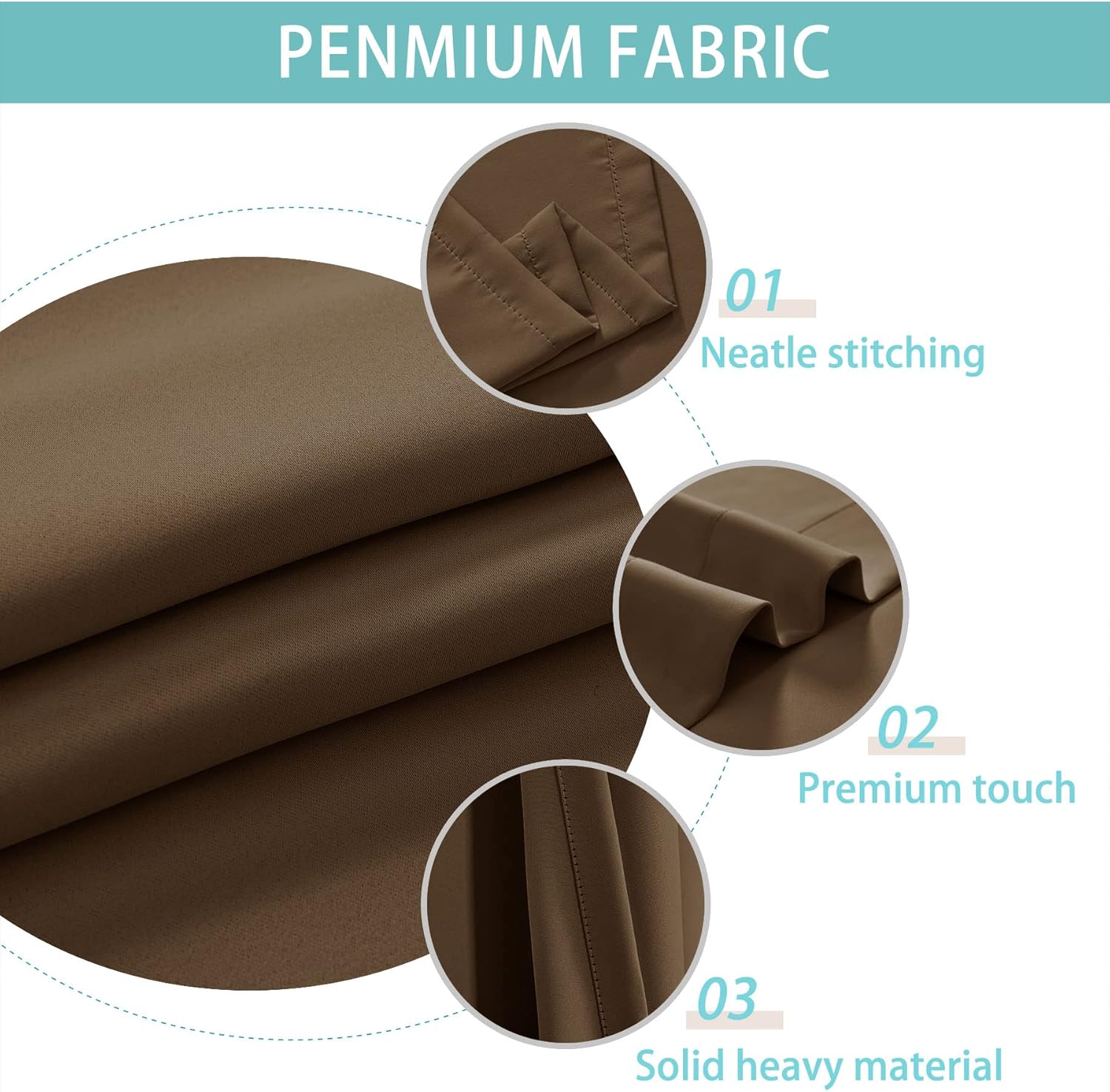 Macochico Extra Long Windproof Curtain Panels Outdoor Window Treatments Water Repellent Privacy Protection Heat Insulated for Patio Garden Gazebo Porch Cabana Chocolate 84W x 108L (1 Panel)