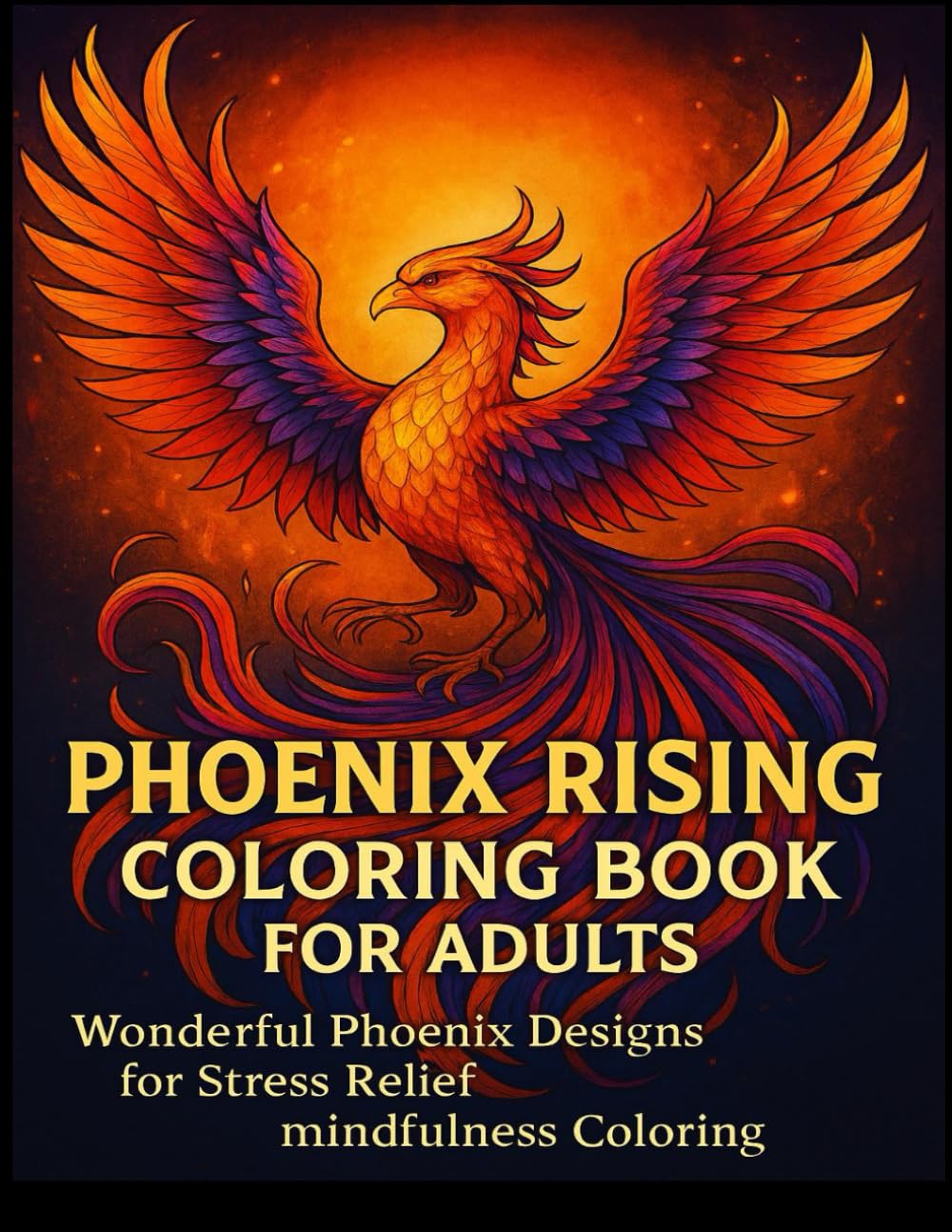 Phoenix Rising Coloring Book for Adults: Phoenix Rising coloring ;Wonderful Phoenix Designs for Stress Relieve; Mindfulness coloring