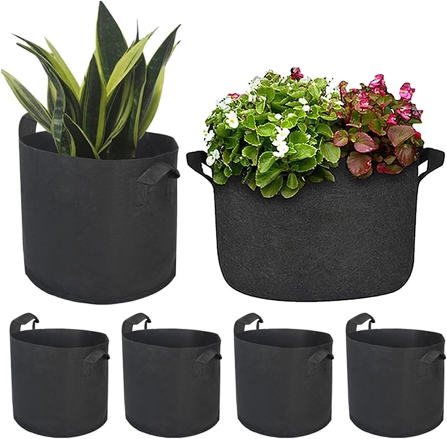 4PCS 2-50 Gallons Plant Grow Bags Felt Potato Planting Bag Garden Vegetable Seedling Nursery Pot Gardening Accessories(S7)