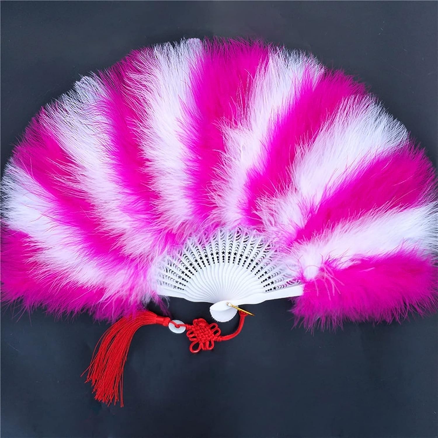 ROHCGHC folding fan, Handheld Feather Fan,Vintage Folding, Dance Hand Art Gift Wedding Party Decoration(Sku29)