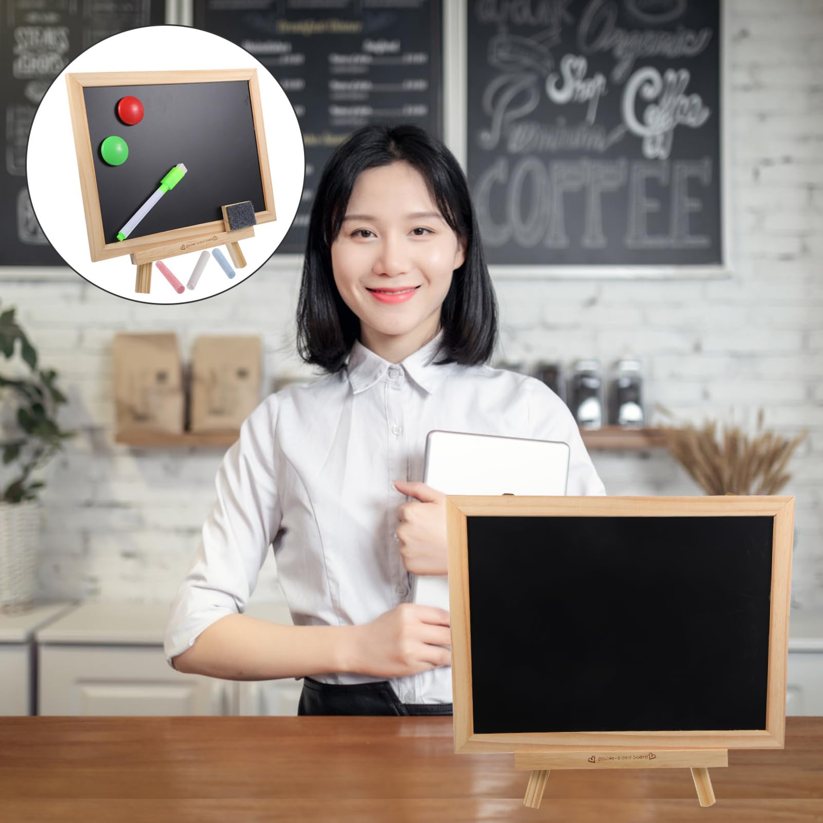 Doppelseitiges Magnetisches Whiteboard Abwischbare Schülerantworttafel Leichtes Multifunktionales Kinderkreidetafel Satz für Kinderzimmer und Schreibtisch