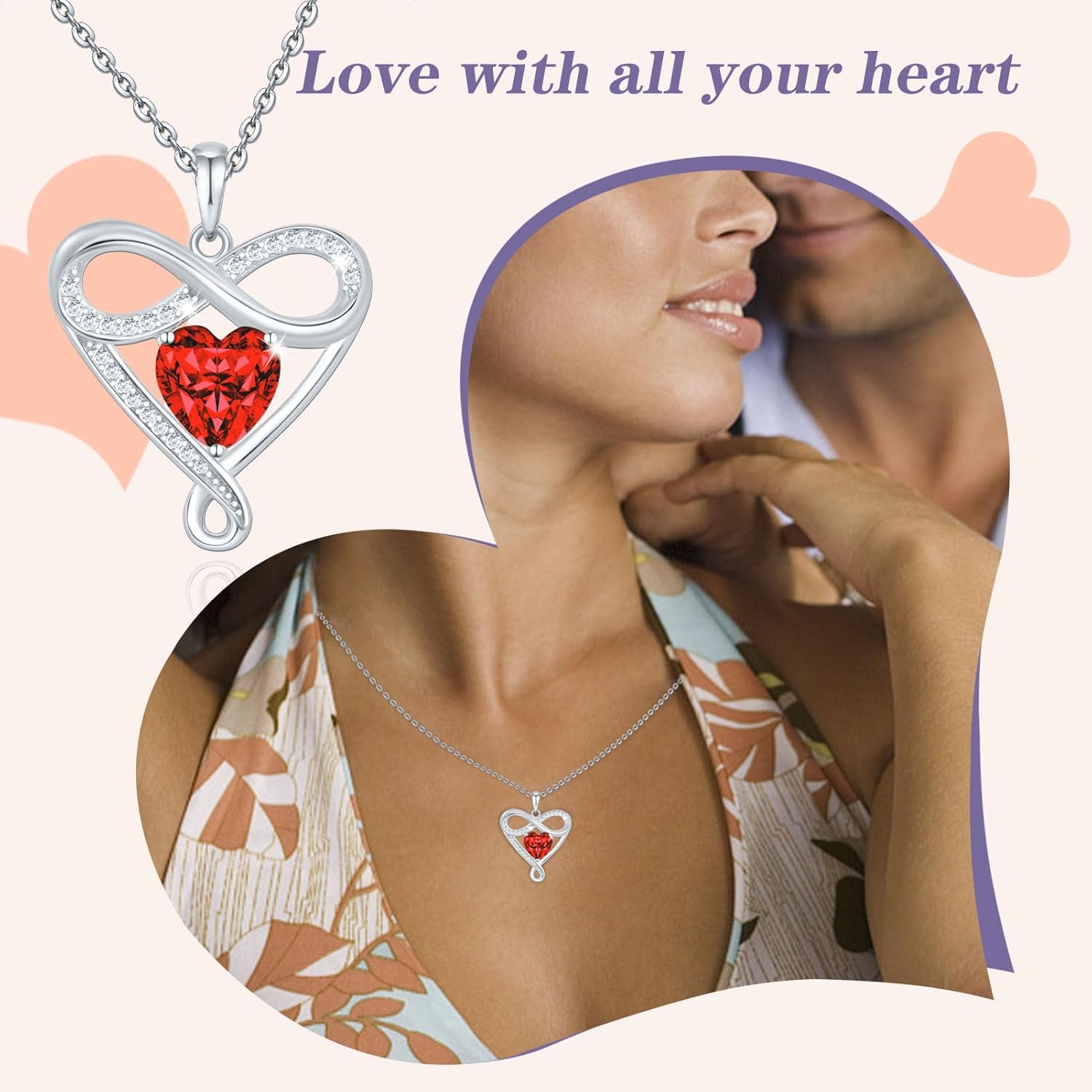 925 Sterling Silver Infinity Necklace - Exquisite Silver Jewelry for Women, Love Heart Necklace for Birthday, Anniversary, Valentine’s Day - Ideal Gift for Girlfriend, Wife, Mom, or Her