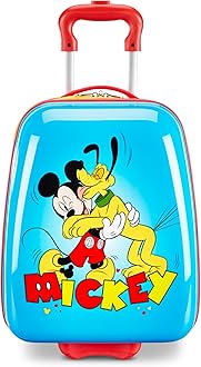 Disney Mickey Mouse Kids Carry-On Luggage, Hardside With Single Spinner Wheels