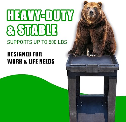 Miniatura 7 de Carrito utilitario, tapa de carga de 500 lb. Bandeja superior, 34.5X17.5X32.75 (Gris)