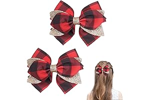 Toddler's Plaid Hair Bows: Festive Festive Style