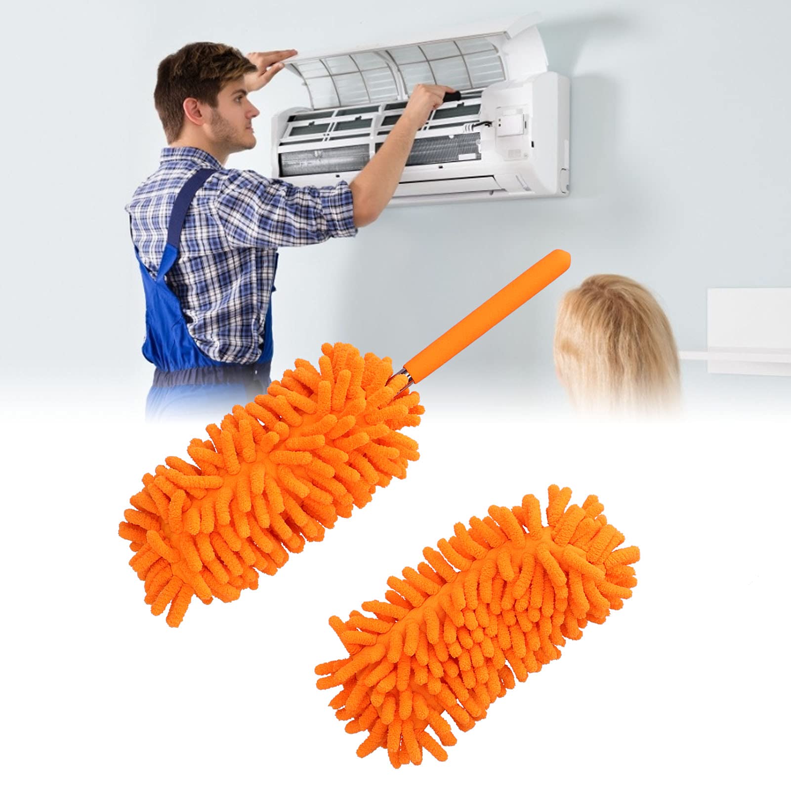 Sunicon Microfiber Duster for Cleaning, Hand Washable Dusters with a Replaceable Microfiber s, for Cleaning Computer, Air Condition, Home and Office