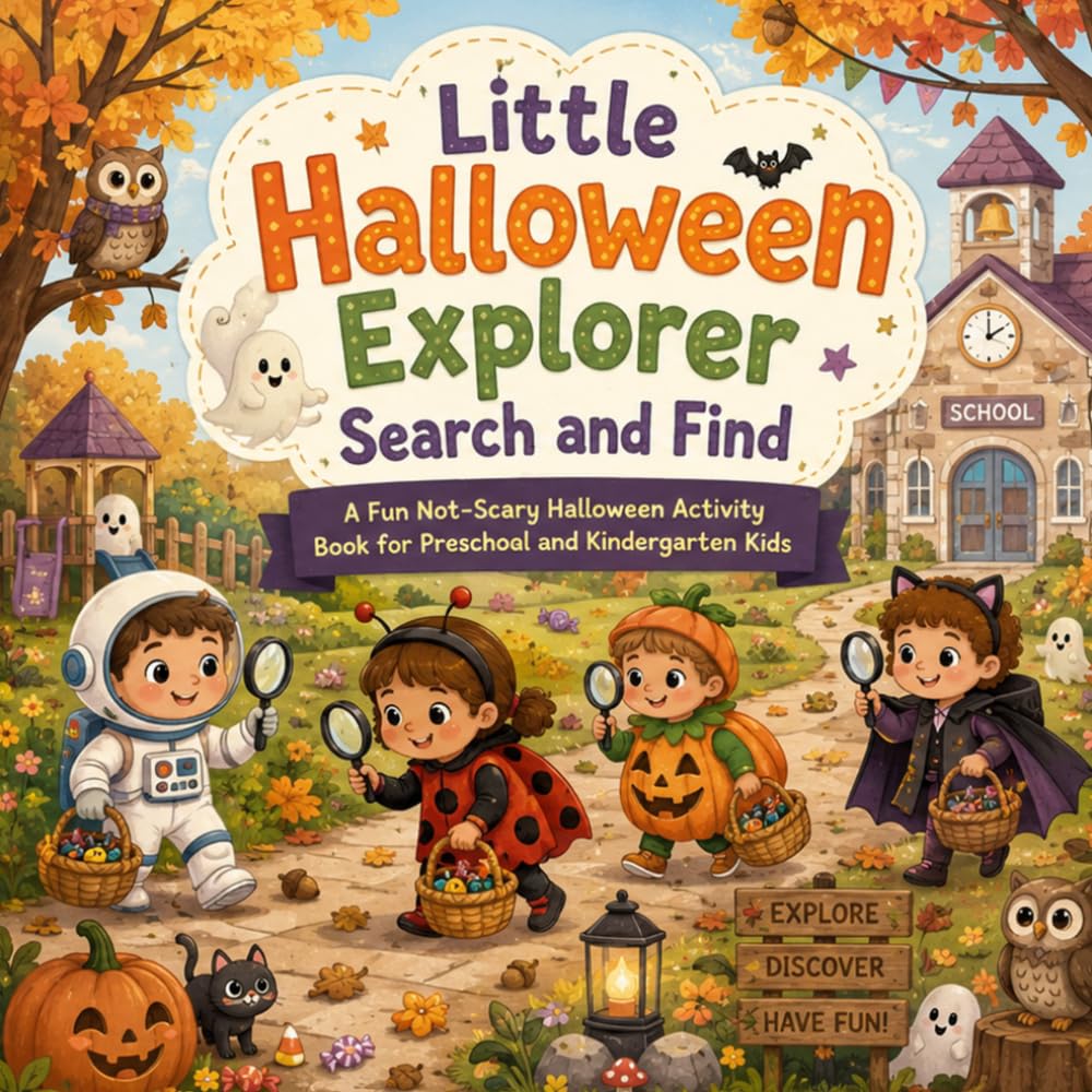 Little Halloween Explorer Search and Find: A Fun Not-Scary Halloween Activity Book for Preschool and Kindergarten Kids