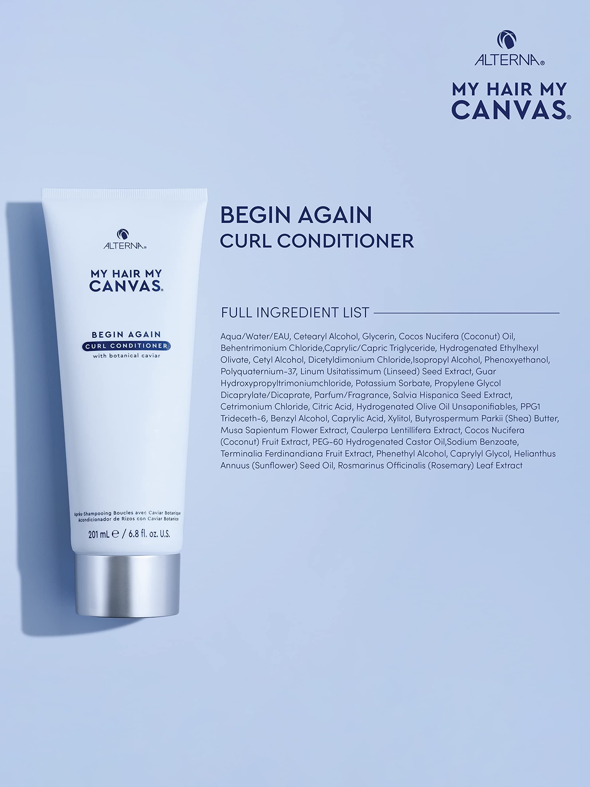 My Hair. My Canvas. Begin Again Vegan Curl Enhancing Conditioner for Curly, Wavy, and Coily Hair