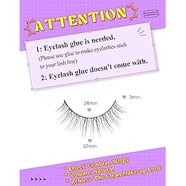 Onlyall Natural Lashes Wispy Lashes Natural Look False Eyelashes Natural Flared Eyelashes False Eye Lashes Soft Fluffy Lashes 7 Pairs DK32, Black