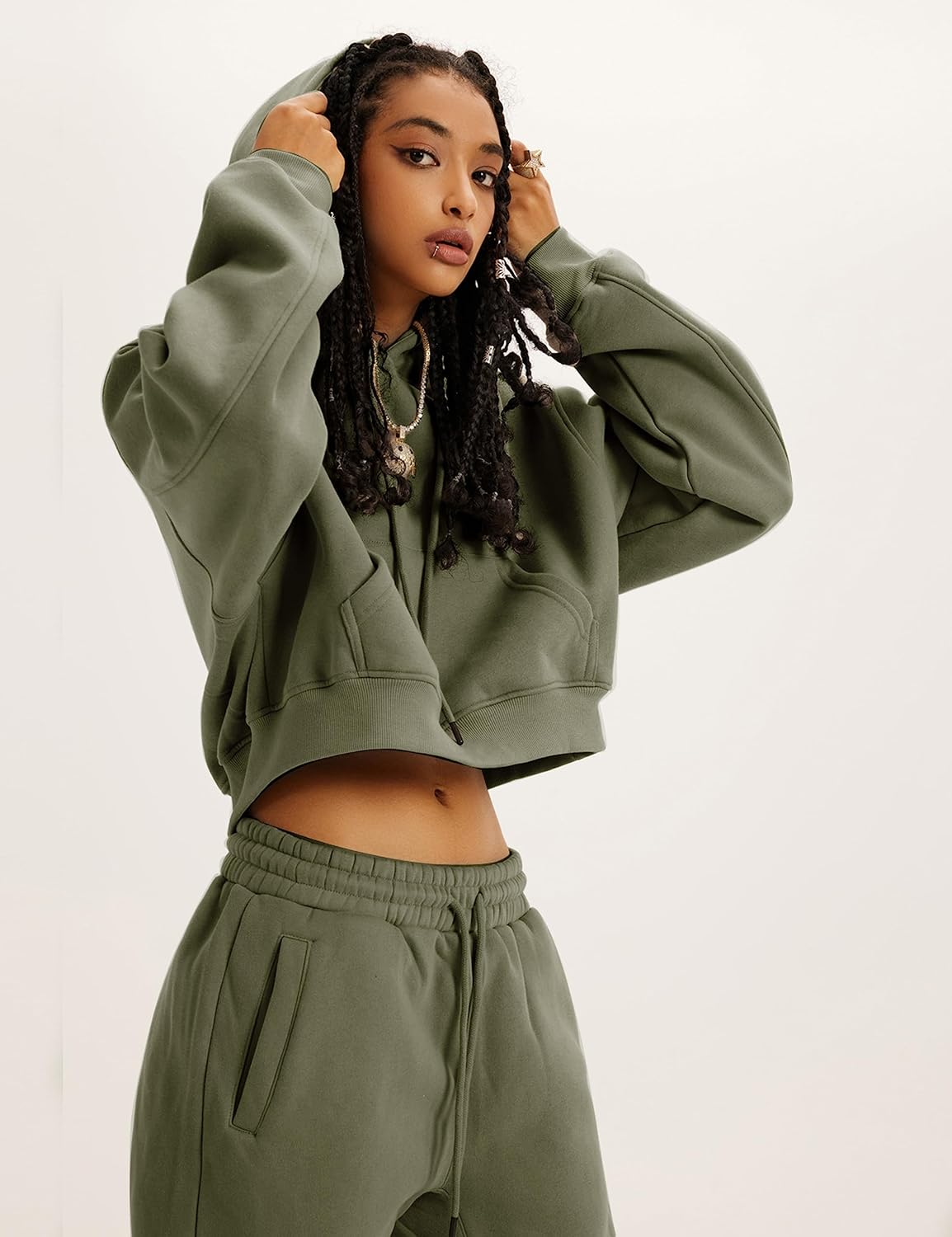 UANEO Women 2 Piece Outfits Sweatsuit Hoodie Sweatshirt Jogger Sets Lounge Tracksuit Set - Image 3