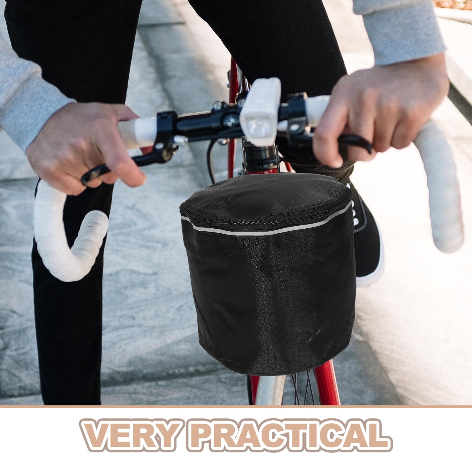 BESPORTBLE Cestino Elettrico Staccabile Contenitore Portaoggetti Anteriore per Manubrio Accessorio Multiuso per Ciclismo Tela per Mountain Bike Elettrica