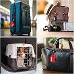 T-carbone 2pack Étiquettes de bagages en cuir noir pour valises, petits sacs Étiquettes de nom de voyage pour sacs à dos Identificateur de valises de sacs, Emplacement durable Tag de bagages pour hommes Femmes