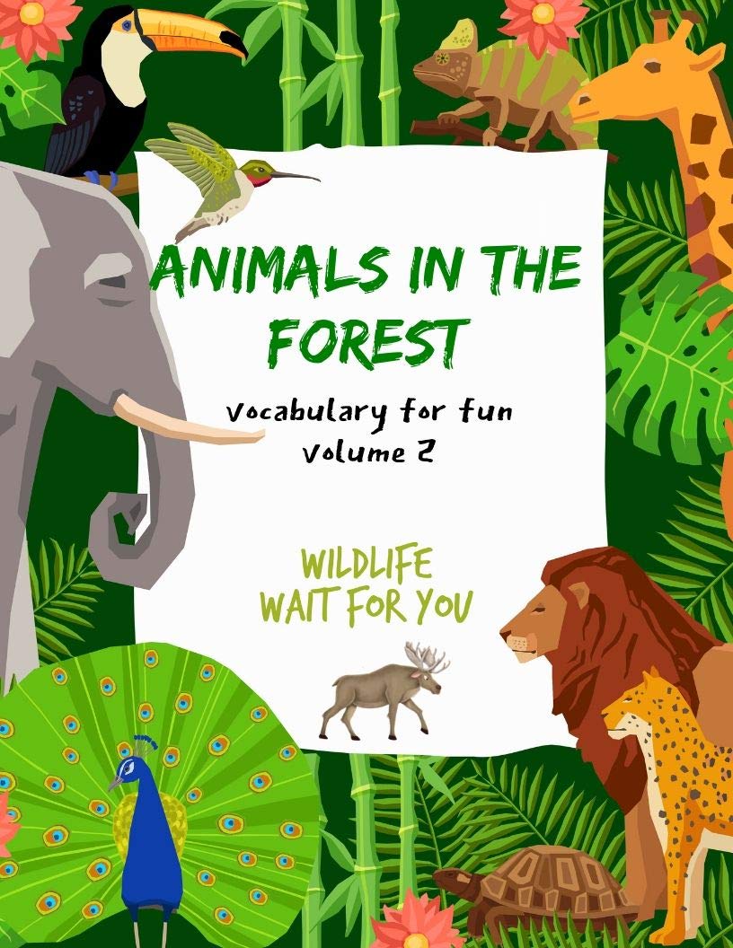 Animals in the forest Flashcards for Kids (Volume.2): Flashcards of wild animals for Kids and Preschools for Learning & Skill Development