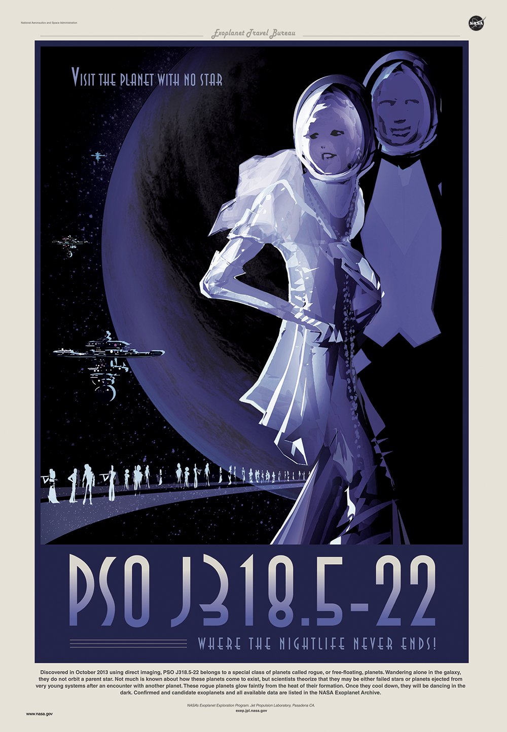 Poster PSO J318.5-22 NASA créez un salon style vintage spatial