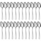 BEWOS 24 Pieces Spoons Set - 7.5 Inchs Spoons Silverware, Stainless Steel Spoon, Dinner Spoon, Dishwasher Safe, Mirror Polished Tablespoons for Home, Restaurant