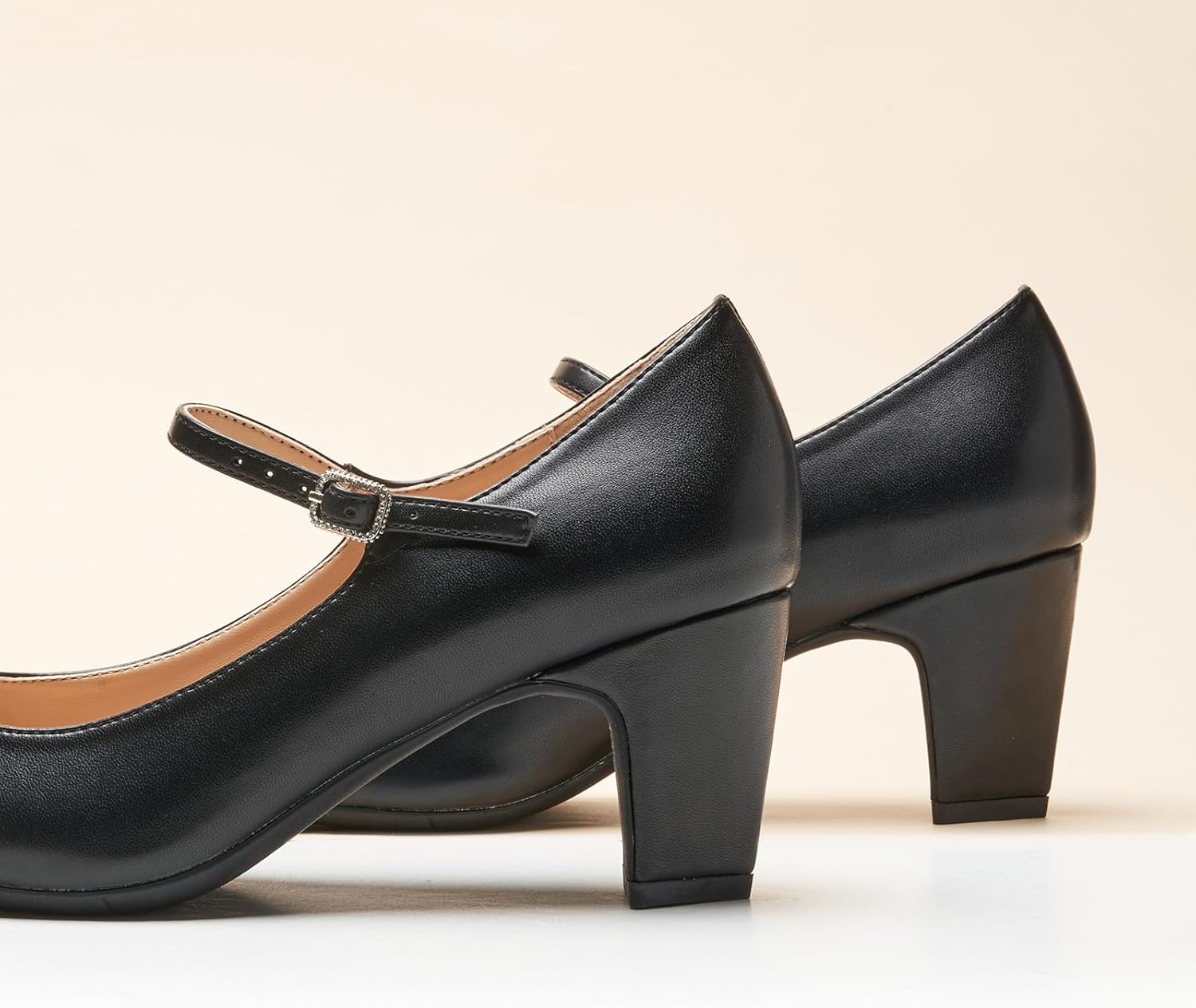 C.Paravano Women's Pumps | Chunky Heels for Women | Closed Round Toe Shoes | Low Heel Dress Shoes - Image 2