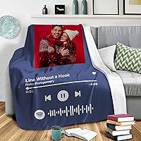 Vista 14 de Manta personalizada con escaneo de imágenes, código de Spotify, foto negra, manta de forro polar personalizada, manta suave, diseño de tu propia