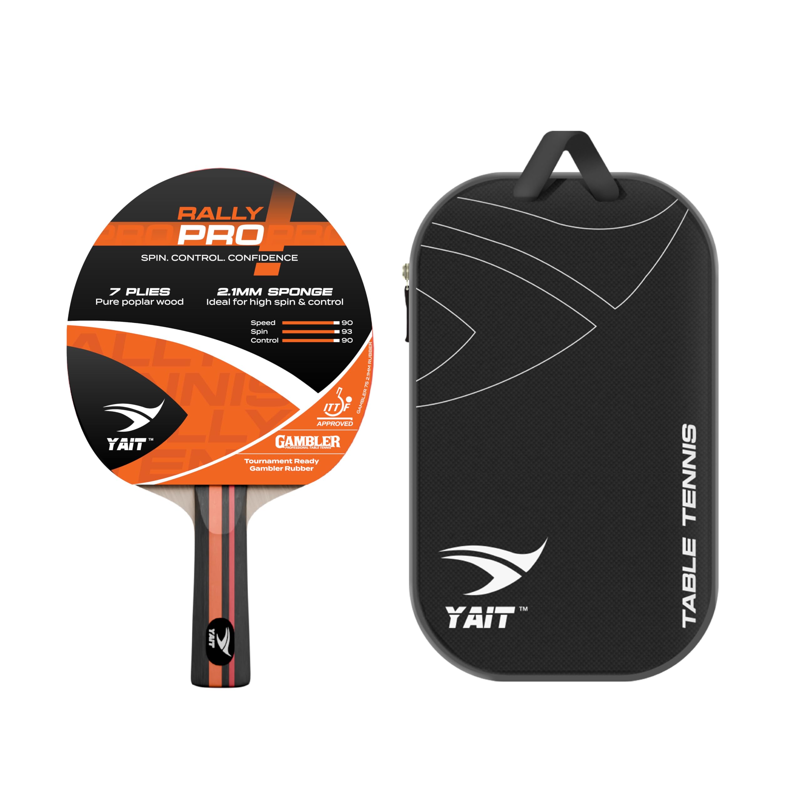 Rally Pro ITTF Approved Table Tennis Racket | Gambler 7S Rubber | 7 Ply Blade | High Spin | 2.1mm Sponge | TT Paddle with Cover | Ping Pong Bat Racquet for Indoor/Outdoor| for Intermediate Level-image-34