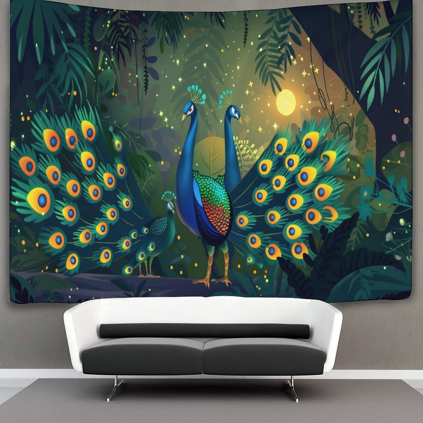 kaiyun Majestic Peacocks Decor Tapestry,Birds Animals Wall Art Tapestries Wall Hangings for Living Room Bedroom Dorm 70cmx100cm