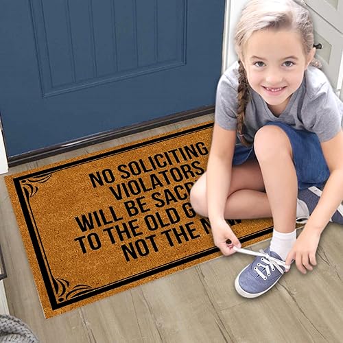 Miniatura 3 de Felpudo con texto en inglés No Soliciting Violators Will Be Sacrificed to The Old Gods, tapete de bienvenida para puerta delantera, tapete