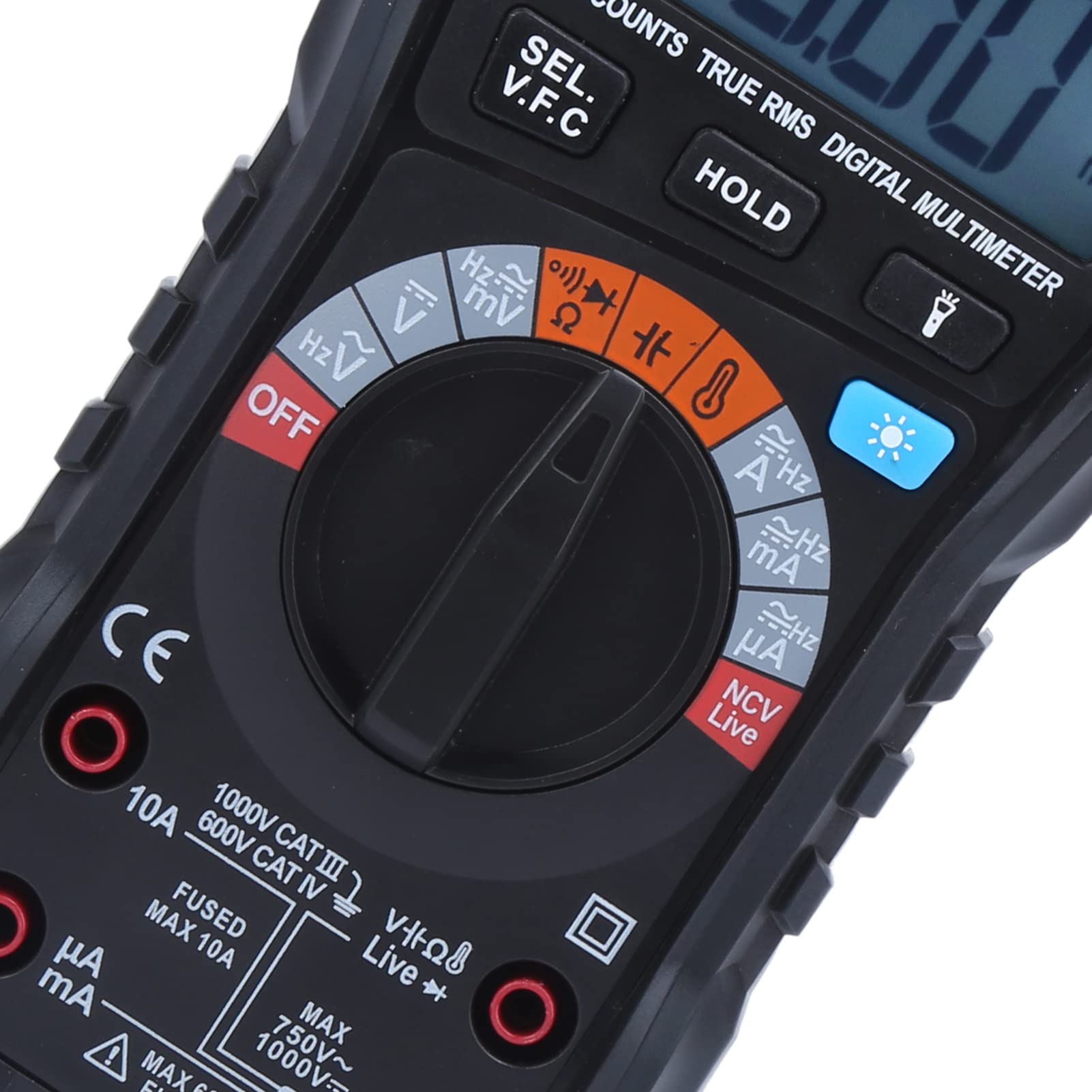 Gonetre Digitalmultimeter DM100B, 10.000 Zählungen, Hohe Genauigkeit mit NCV und Brennfest