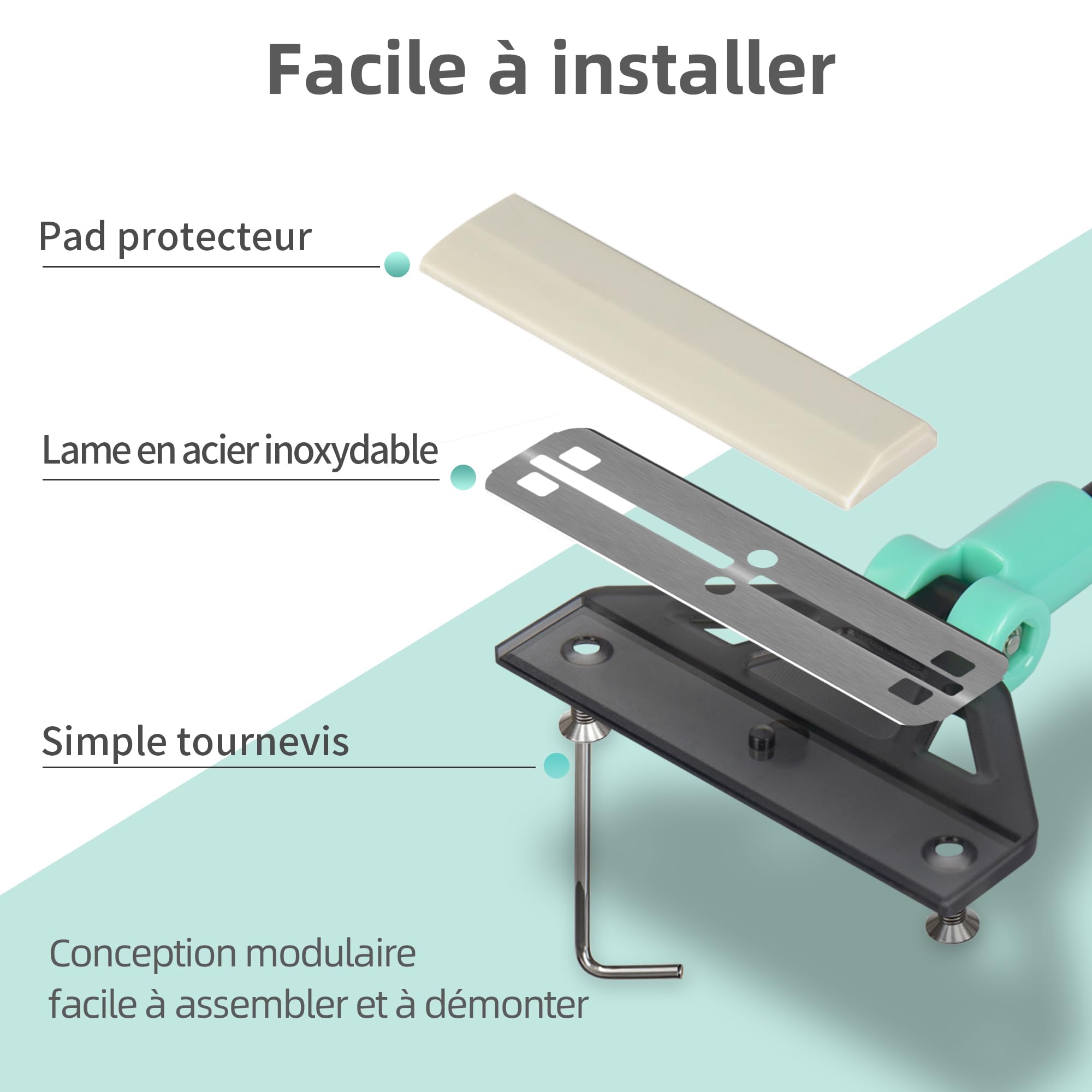 boxtech Raschietto anti-alghe, strumento di pulizia dell'acquario Kit - 5 lame in acciaio + spazzola, manico 50 cm per acquario in vetro