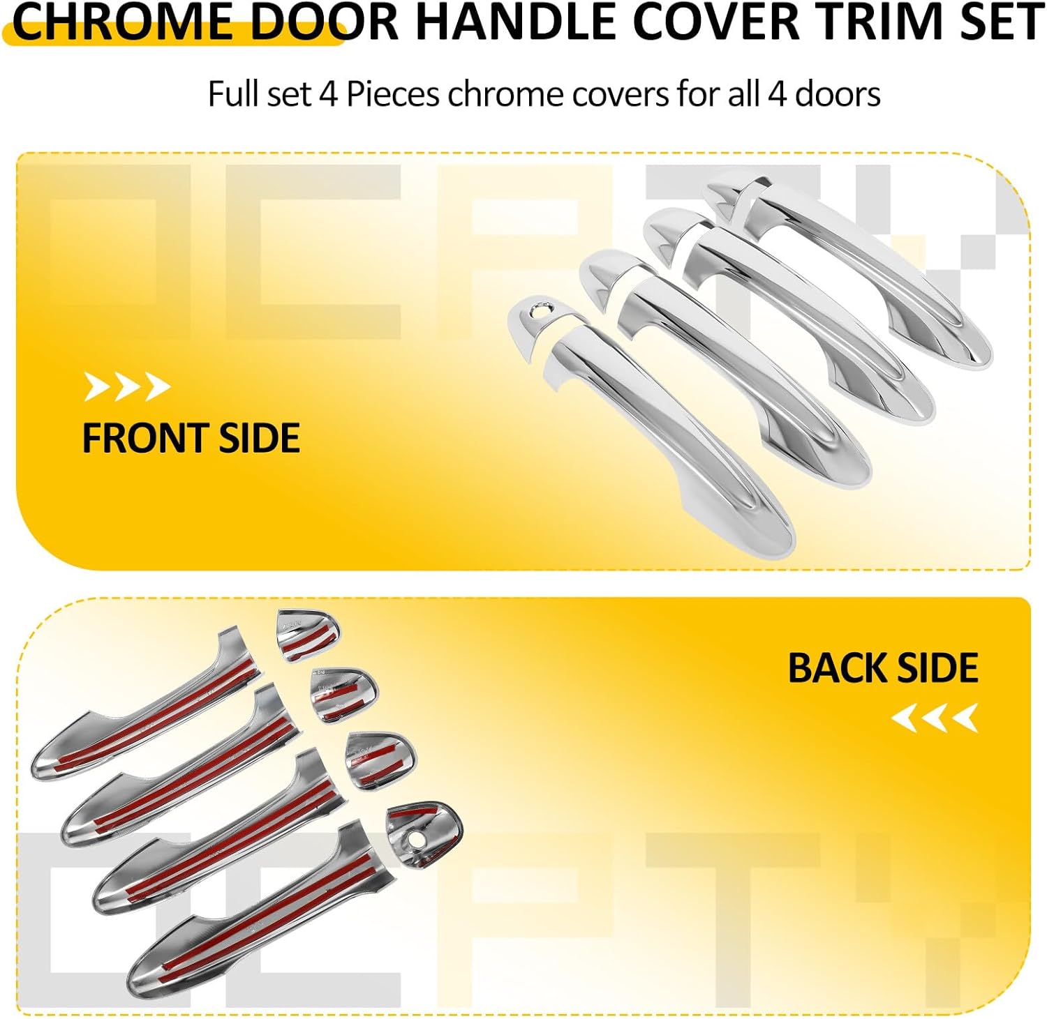 OCPTY Door Handle Covers for 2013-2018 for Toyota RAV4 Exterior Driver Side & Passenger Side Car Door Handle Covers Trim Kit Chrome 4PCS