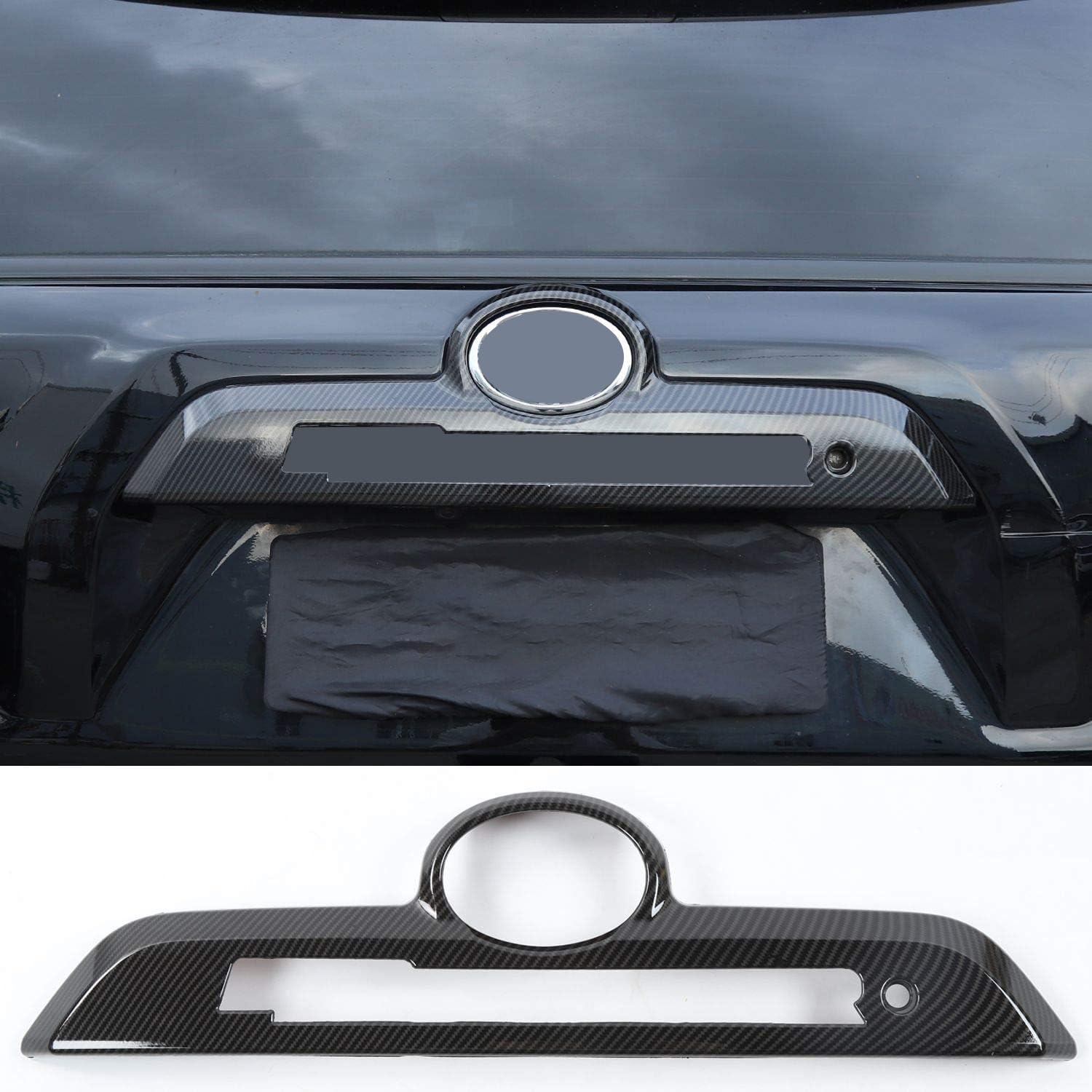 JeCar for 4Runner Tailgate Handle Cover Carbon Fiber Rear Door Handle Trim Accessories Compatible with 2010-2023 Toyota 4Runner