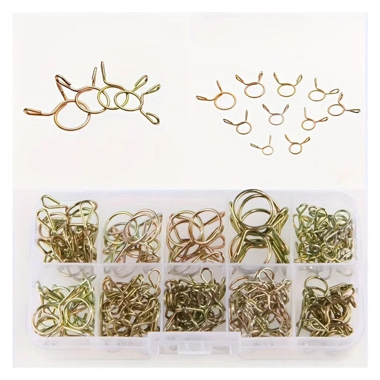 126 Uds. Abrazadera De Manguera 5mm-14mm Clips Resorte Chapados En Zinc Línea Combustible Engranaje for Barcos Motocicletas